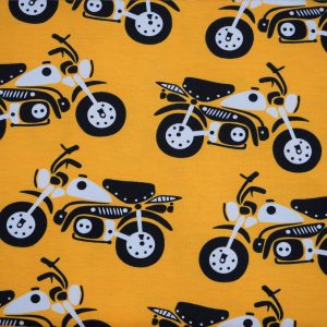 Fabric swatch with motorbike design
