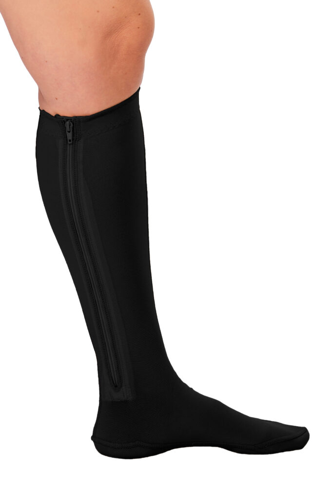 CLOSED TOE KH w ZIP BLACK Closed Toe Knee High Sock with Zipper - Paediatric 29