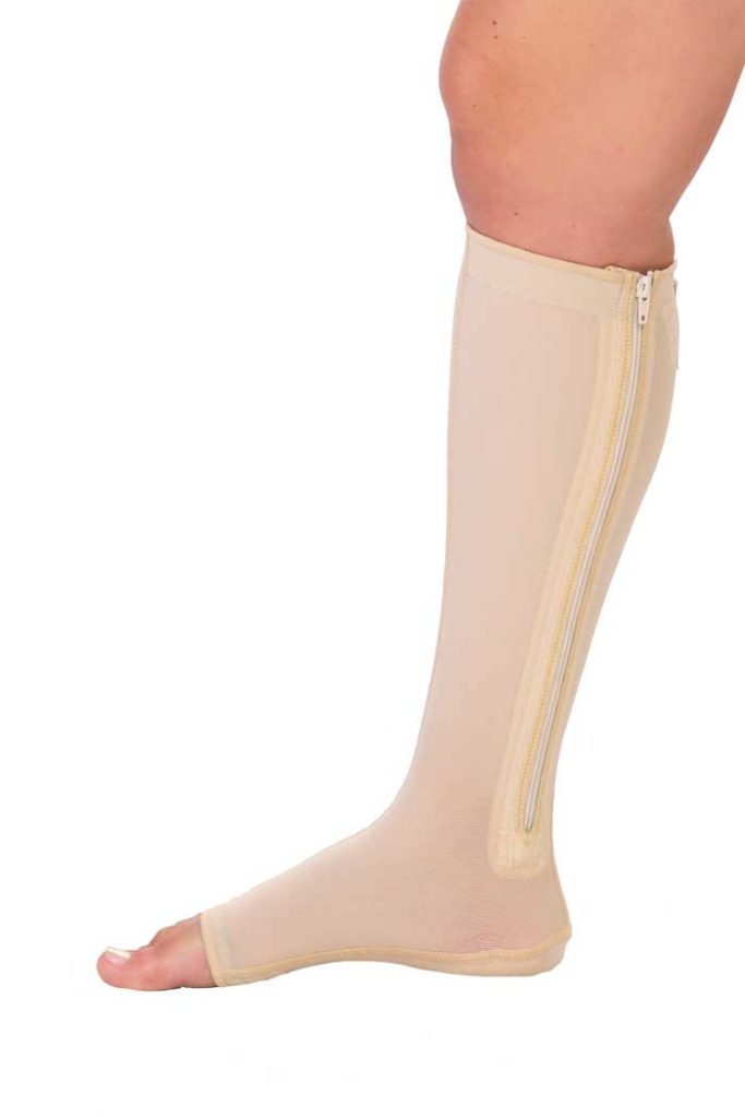 OPEN TOE KH w ZIP LIGHT Open Toe Knee High Sock with Zipper - Paediatric 25